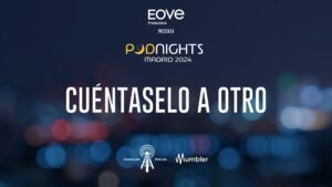 Portada del evento Podnights Madrid con el podcast 'Cuéntaselo a otro' que tendrá lugar el 16 de noviembre en la Sala Cooltural del Hotel DormirDCine Madrid